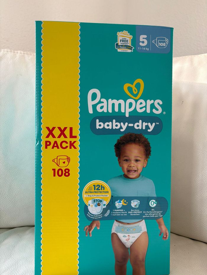 Pack XXL 108 Couches Pampers Baby Dry Taille 5 (11-16 kg) - photo numéro 6