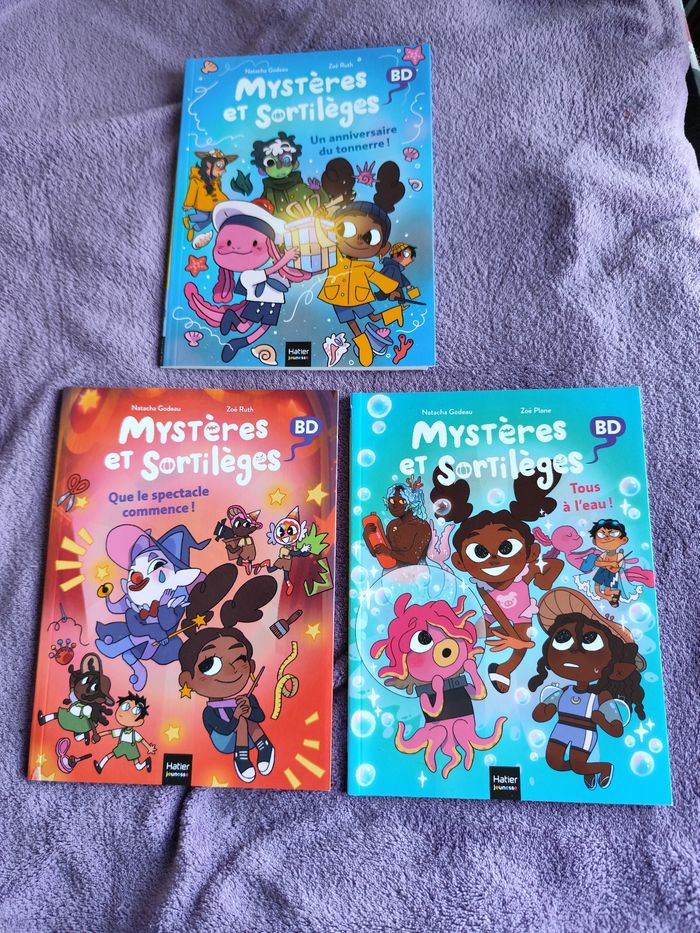 lot de 3 bandes dessinées Mystères et Sortilèges premieres lectures cp ce1 natacha godeau - photo numéro 2