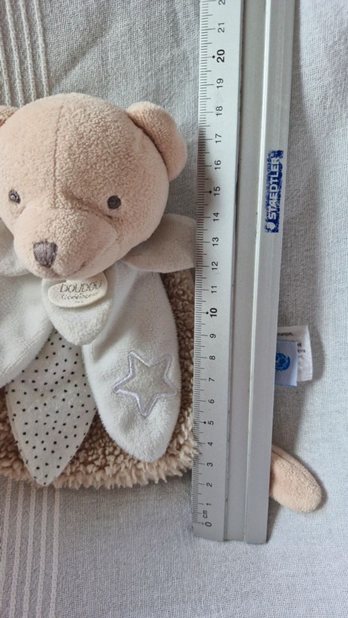 Doudou plat unicef beige et blanc - photo numéro 3