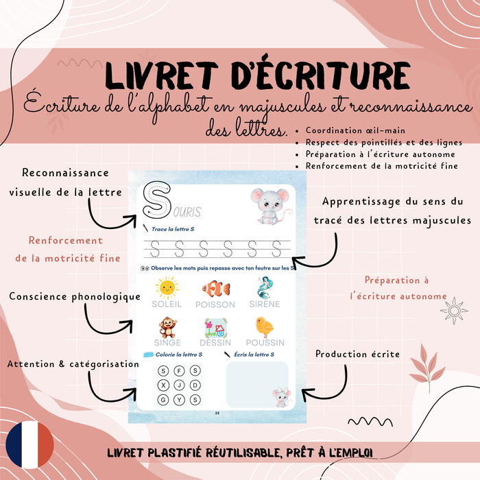 Mon livret d’écriture – Alphabet en majuscules | Reconnaissance des lettres | PS-MS-GS | Fiches effa - photo numéro 2