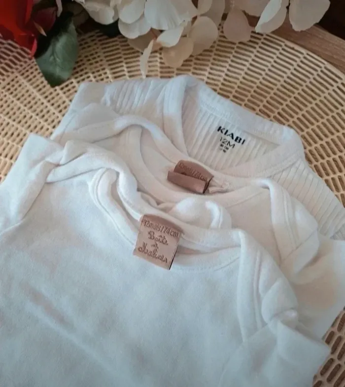 Lot 3 bodies ML, taille 12 mois, marque boîtes a malices et kiabi - photo numéro 2