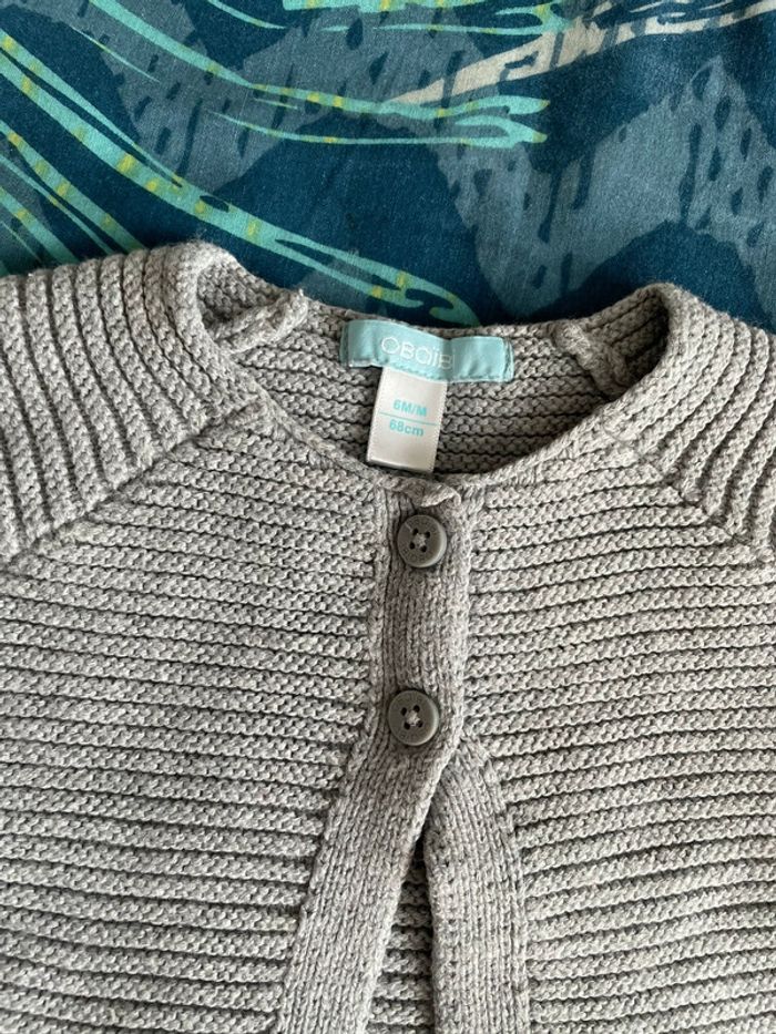 Gilet gris fille 6 mois - photo numéro 2