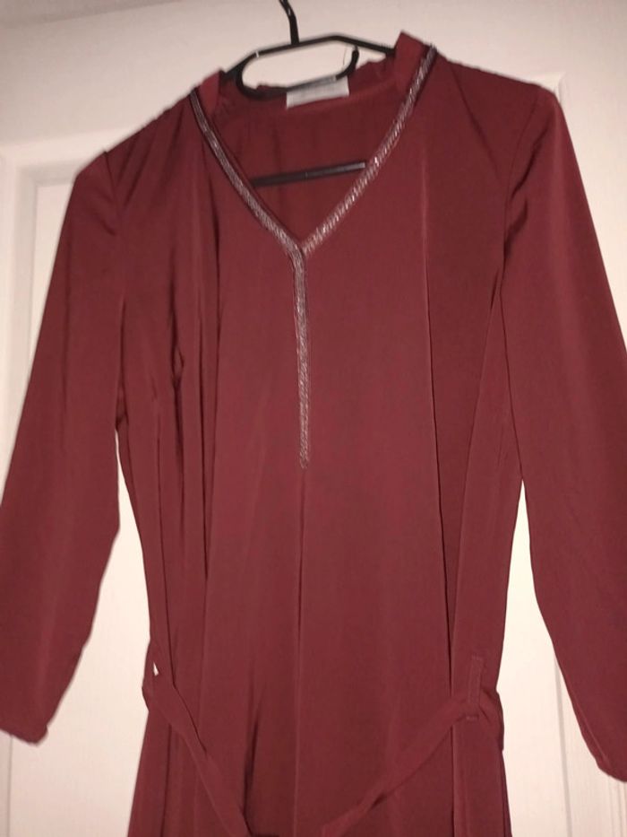 Robe bordeaux légère manche longue - photo numéro 2