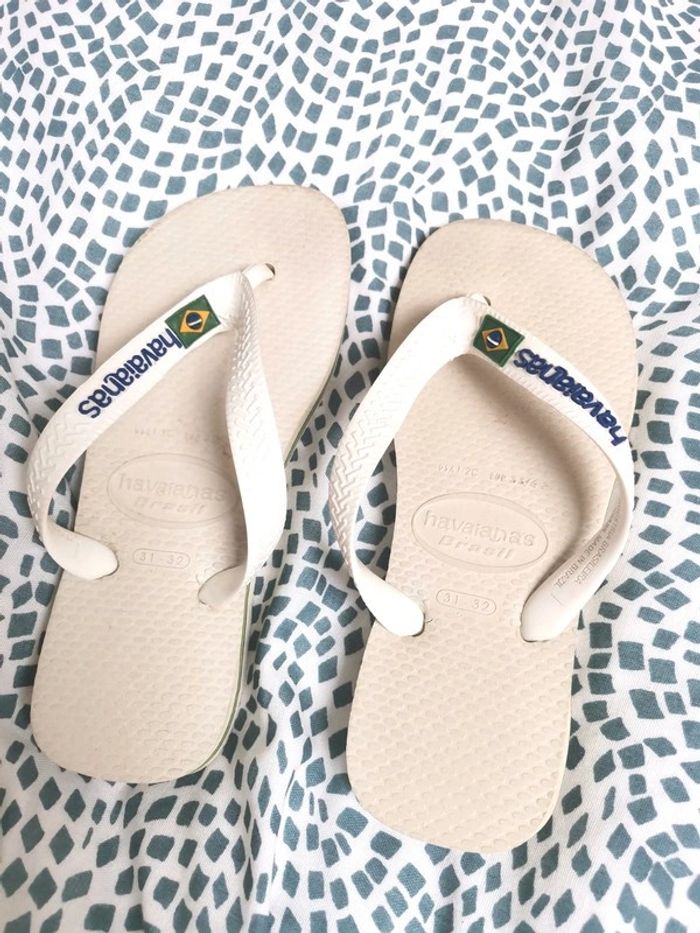 Tong blanche Havaianas enfant