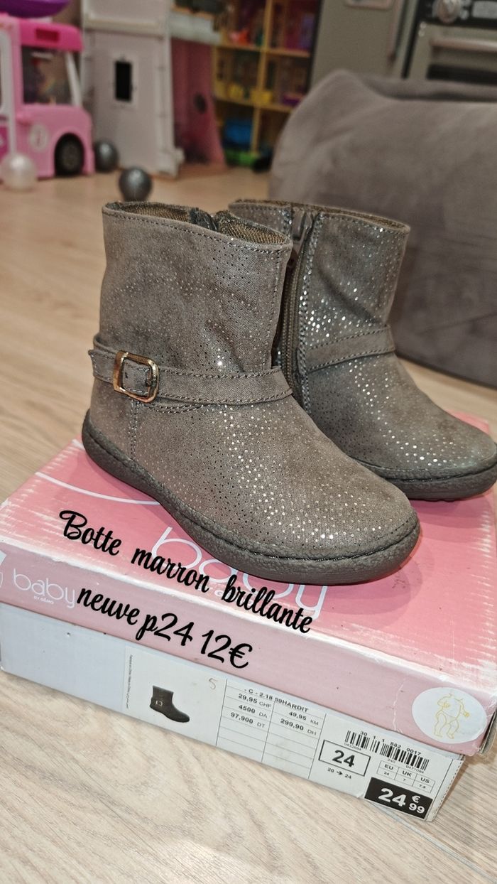 Botte marron brillante neuve P24 - photo numéro 2