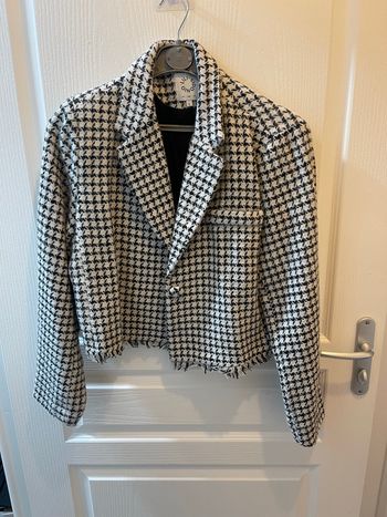 Veste motif pied de poule Lili Sidonio Noir / Blanc T. L
