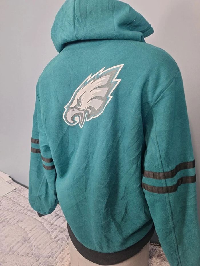 Veste epaisse à capuche nfl réversible homme / vert et gris taille L / brodé 244 - photo numéro 10