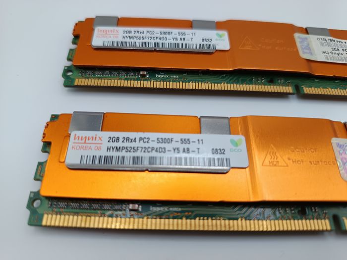 LOTS 2 CARTES DDR2 2GB 2Rx4 PC2-5300F-555-11 - photo numéro 3