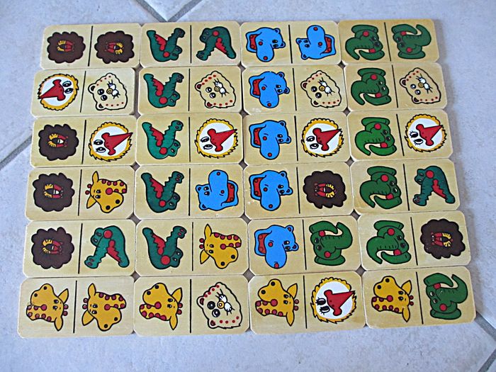 Jeu de dominos en bois animaux sauvages (24 pièces) - photo numéro 3