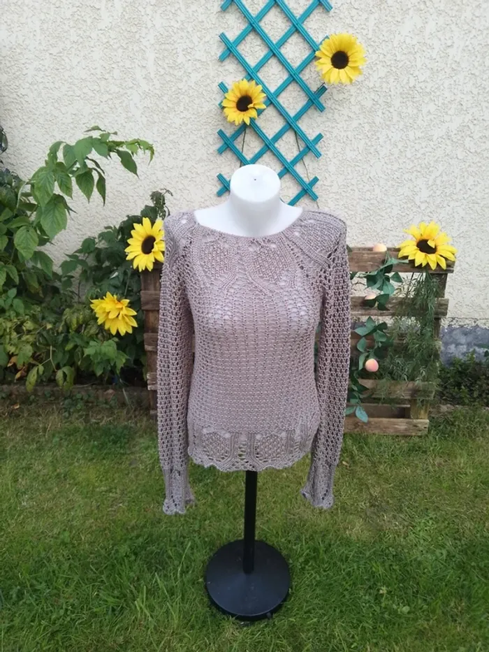 Pull grosses mailles taille unique ( mesures dans l'annonce) - photo numéro 2