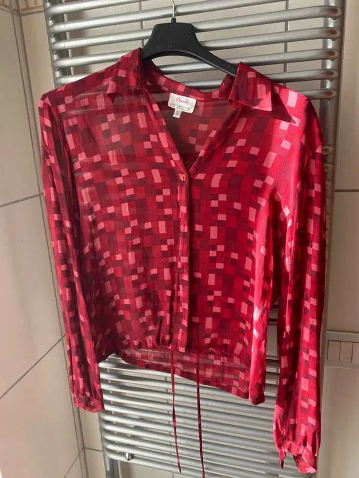 Camicia vintage Cherie tg42 in velo colorato rosso