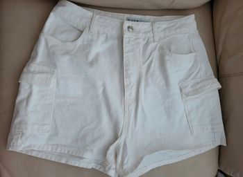 Short jean blanc