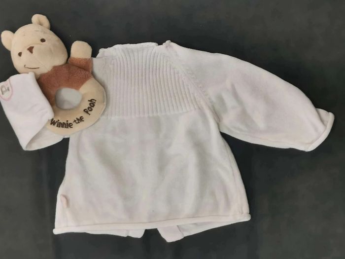 Gilet 👣 blanc,  Disney Winnie, 3mois/60cm - photo numéro 2