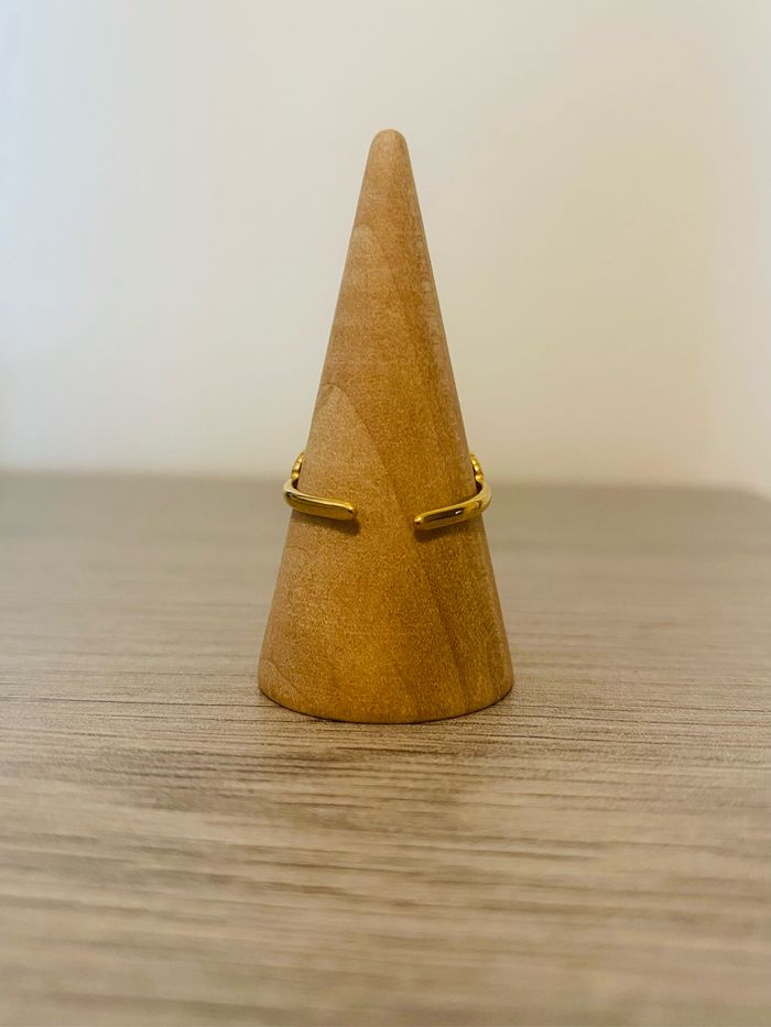 Bague tendance coquillage doré ajustable acier inoxydable - photo numéro 3