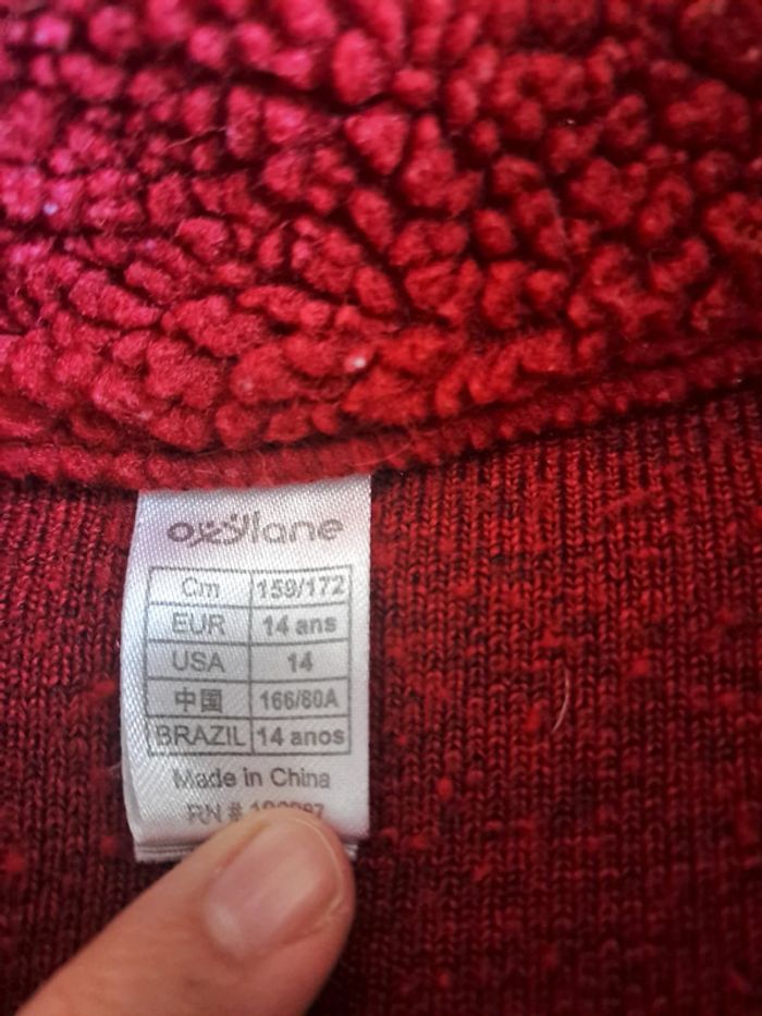 Polaire rouge décathlon mixte 14ans - photo numéro 3