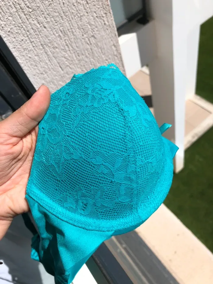 Soutien-gorge bleu turquoise 90C Etam numéro 5 naturel ou ampli classique - photo numéro 8