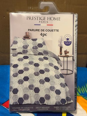 Parure housse de couette + drap housse + 2 taies – Prestige