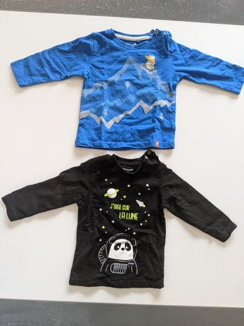 Lot de 2 t-shirts manches longues 6-9mois