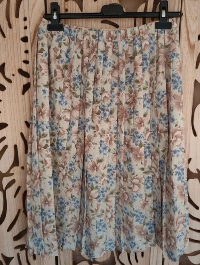 Jupe plissée midi fleurie - Fabriquée en France - Taille unique - photo numéro 5