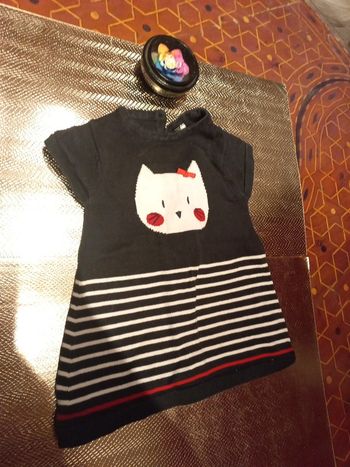 Belle robe chat marine 9 mois