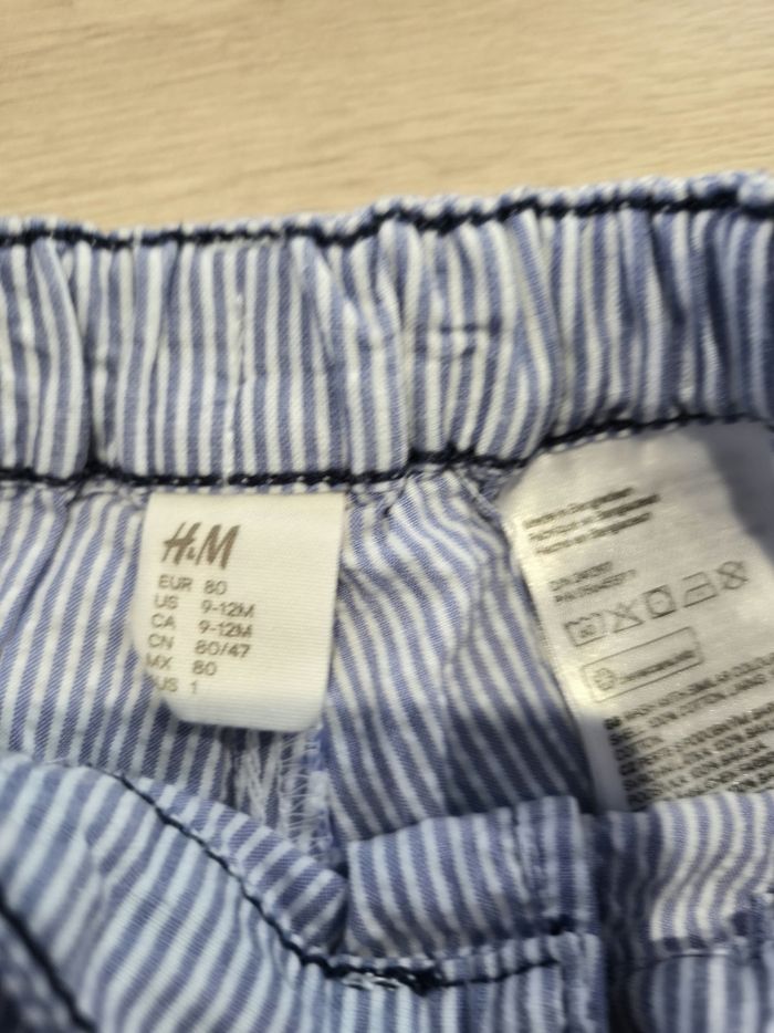 Short a rayures blanc et bleu, 9-12 mois, H&M - photo numéro 3