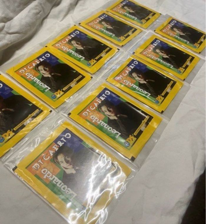 10 sachets panini vintage Leonardo Di Caprio neuf - photo numéro 3
