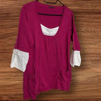 Pull fin rose/blanc, Blancheporte - 38/M 40/L