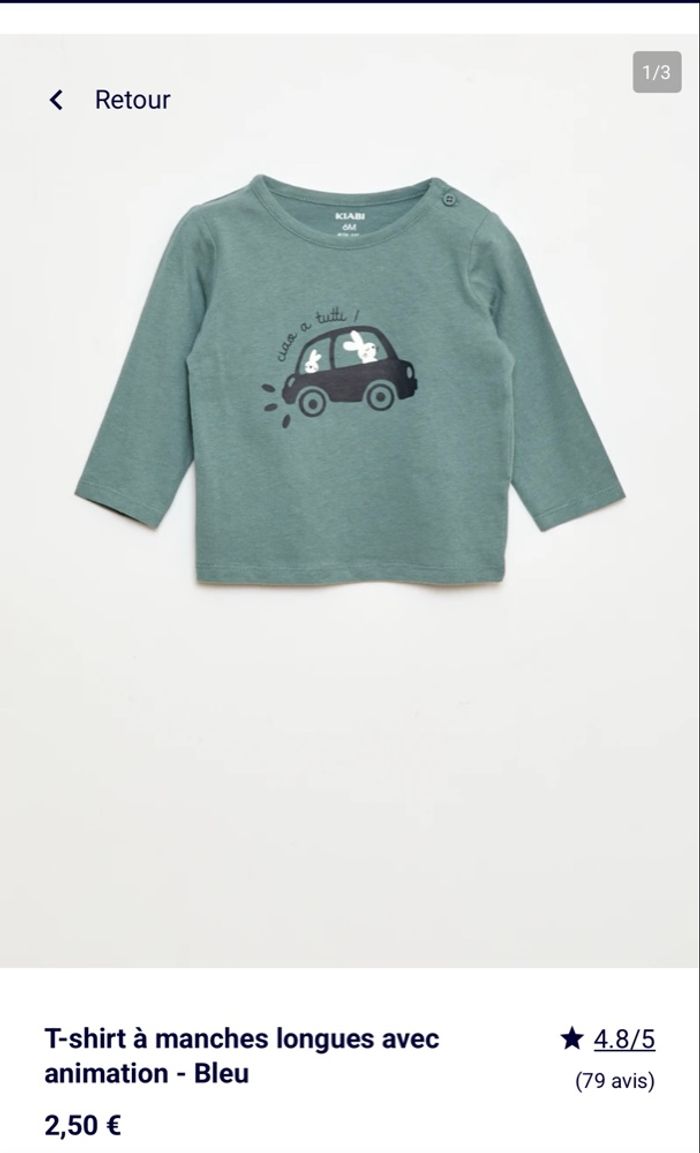 Salopette et tee shirt Kiabi 3 mois - photo numéro 3