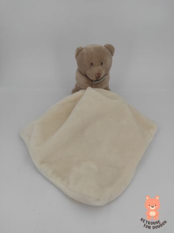 Doudou mini ours mouchoir beige Doudou et Compagnie