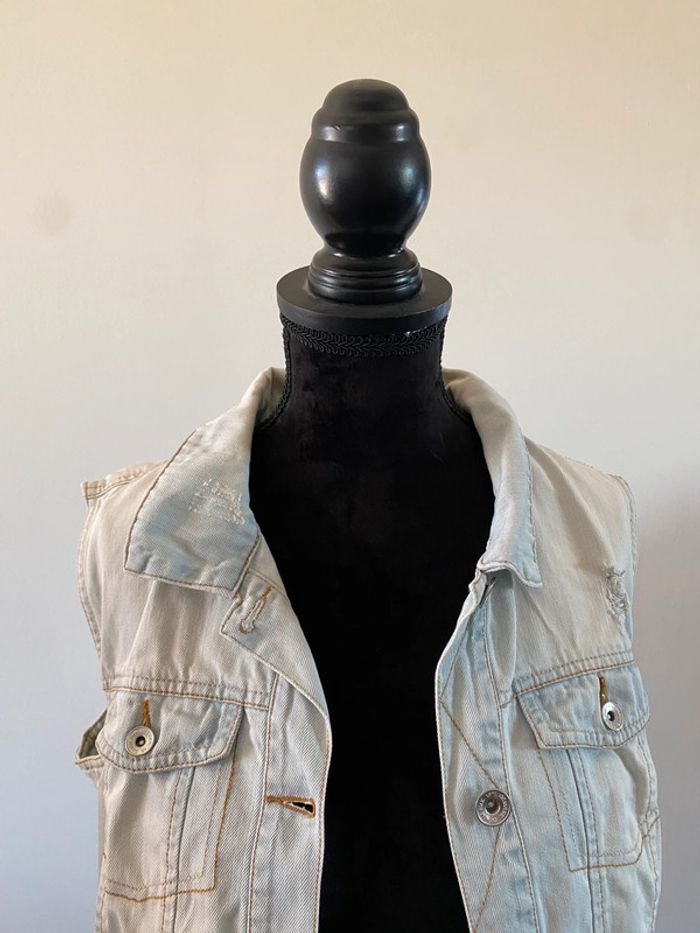 Blouson veste sans manche en jeans Pimkie taille S ou M - photo numéro 2