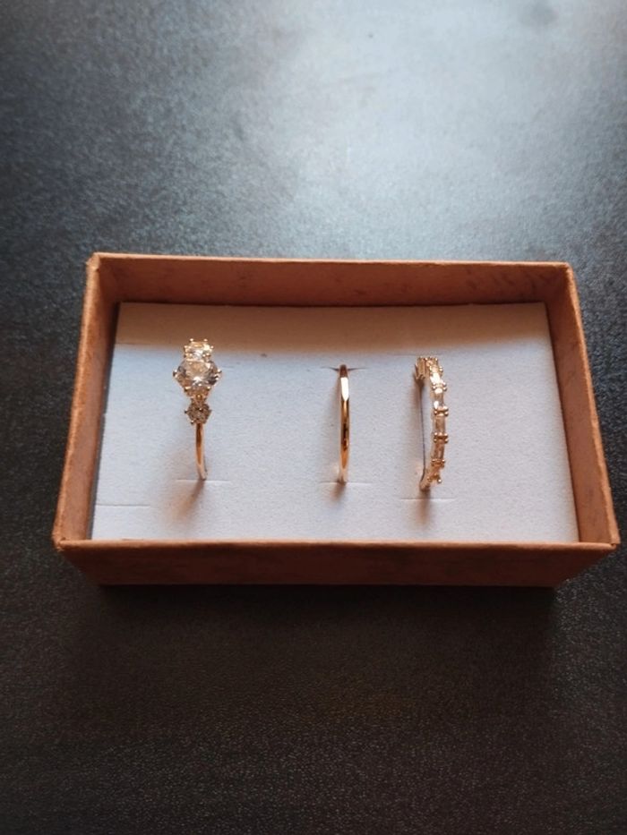 Ensemble de 3 bagues vintage femme avec coffret cadeau - photo numéro 3