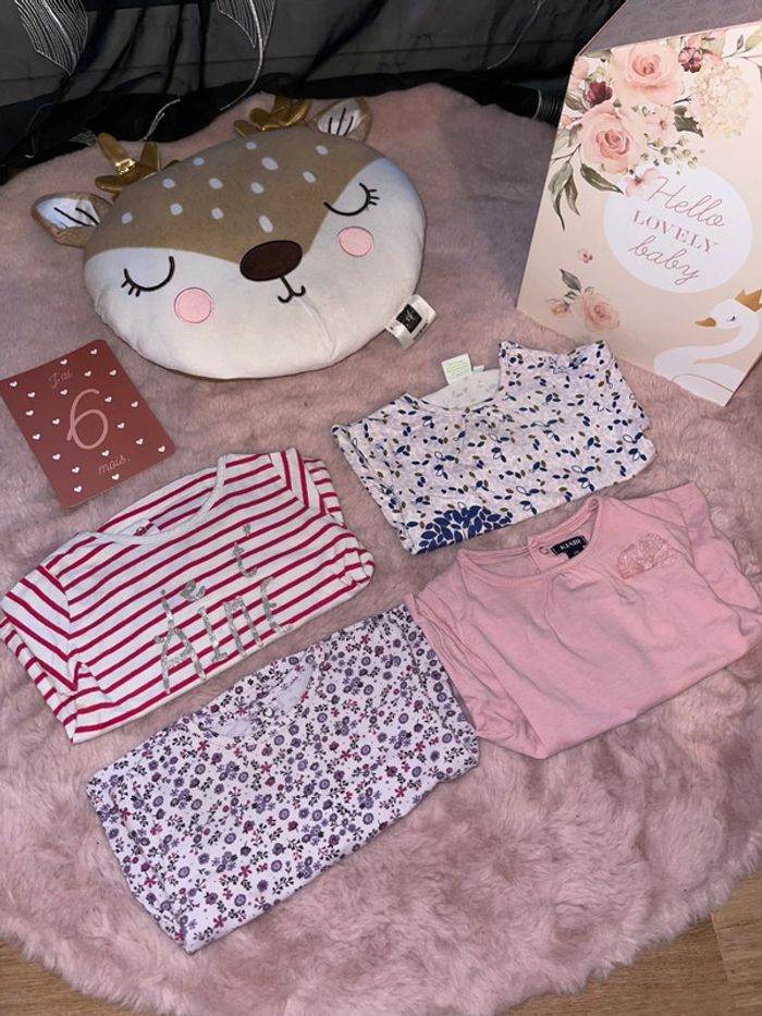 Lot de 4 tee shirt ML 6 mois