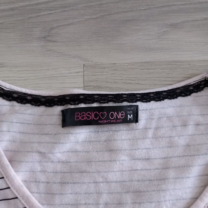 T-shirt femme rose imprimé à manches longues Basic One taille M - photo numéro 2