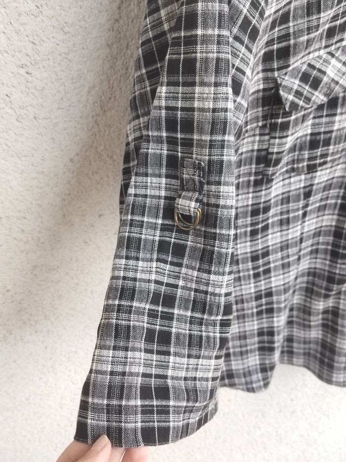 Chemise femme à carreaux noir et blanc – manches 3/4 – Taille 46 taille petit, 44 - photo numéro 5