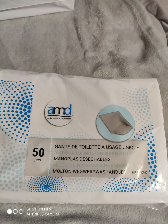 Lot de 2 paquets neuf de gant de toilette à usage unique - photo numéro 2