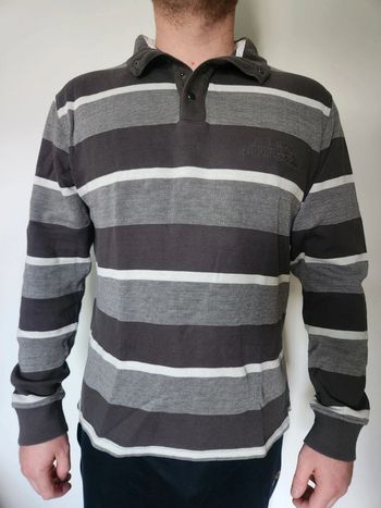 Pull en coton à rayures Armand Thiery taille L gris blanc et taupe