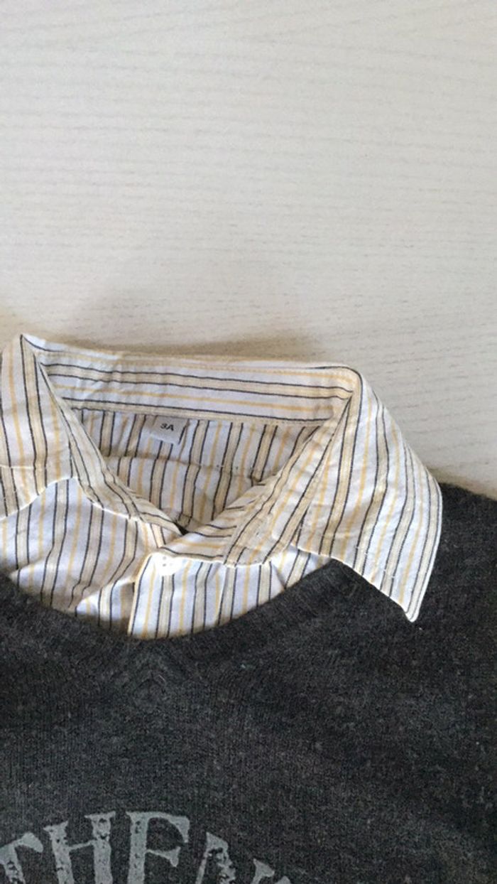 Pull col chemise 3 ans - photo numéro 2