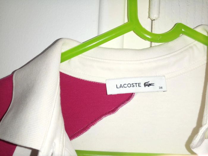 Robe polo lacoste rouge et blanche taille 36 - photo numéro 2
