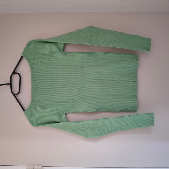 T-shirt femme vert menthe à manches longues - Taille TU - Mochy - photo numéro 2