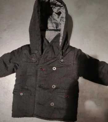 Manteau fourré garçon avec capuche 12 mois