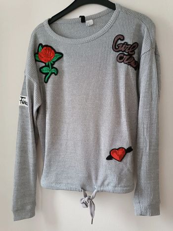 Pull gris sequins - neuf