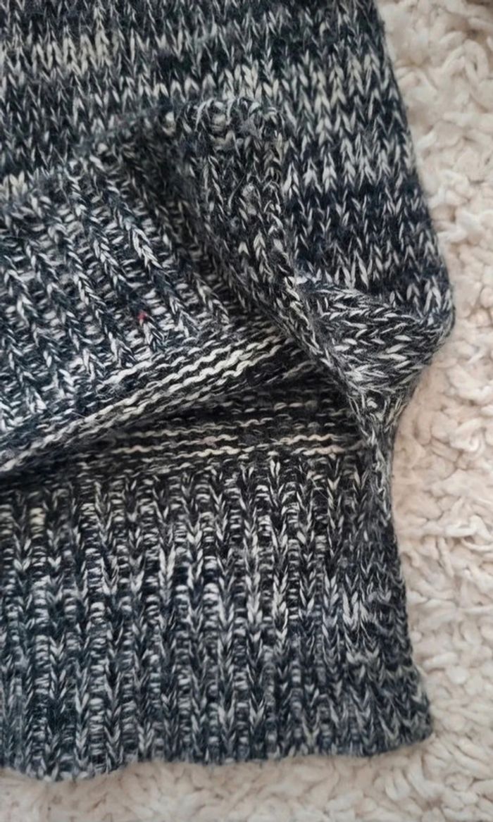 Pull d'hiver Mango en laine et angora chiné gris et noir Taille 36 à 42 - photo numéro 5