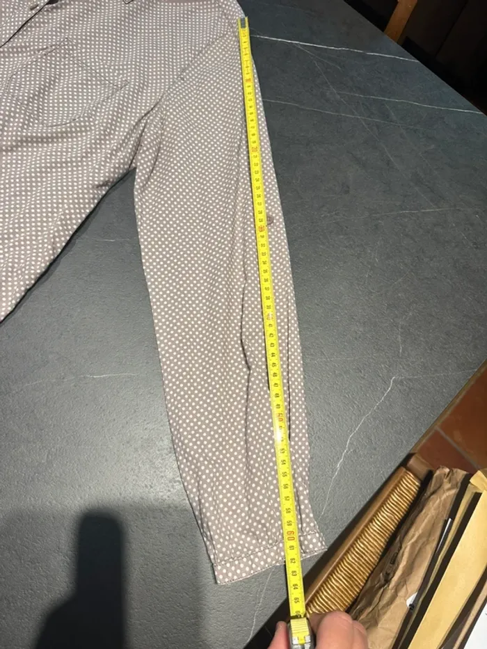 Chemise à pois taupe/gris Street One – taille FR 42 manches longues - photo numéro 8