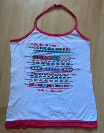 tee-shirt attache dans le cou imprimé bracelet brésilien