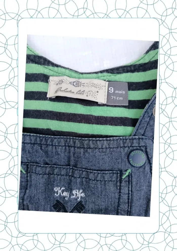 Salopette-short 9 mois Orchestra bébé - photo numéro 2