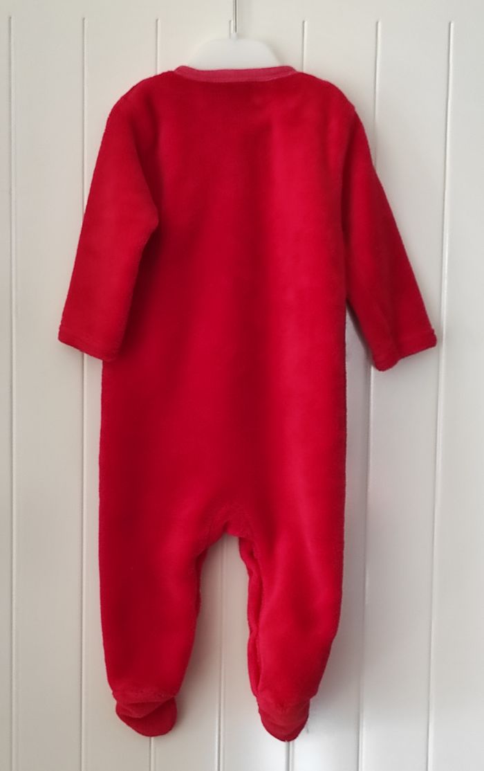 Surpyjama polaire bébé garçon 12 mois – Animaux, rouge - photo numéro 3