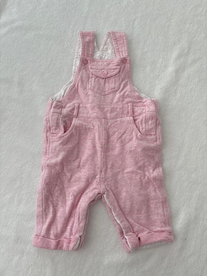 Salopette blanche et rose simple 3 mois