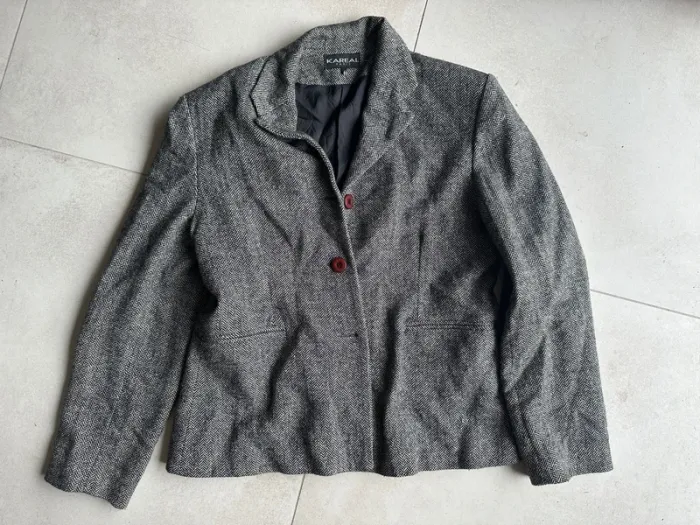 Veste grise tailleur blazer kareal