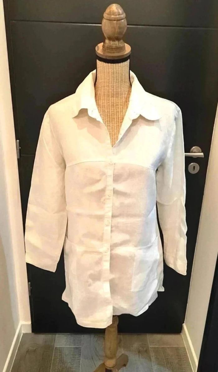 10 € Chemise ramie uni taille 3 vintage