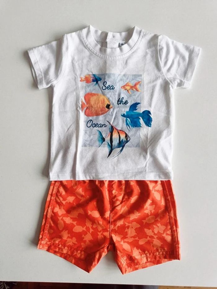 Lot de 3 ensembles short + T-shirt bébé – 6 mois - photo numéro 3